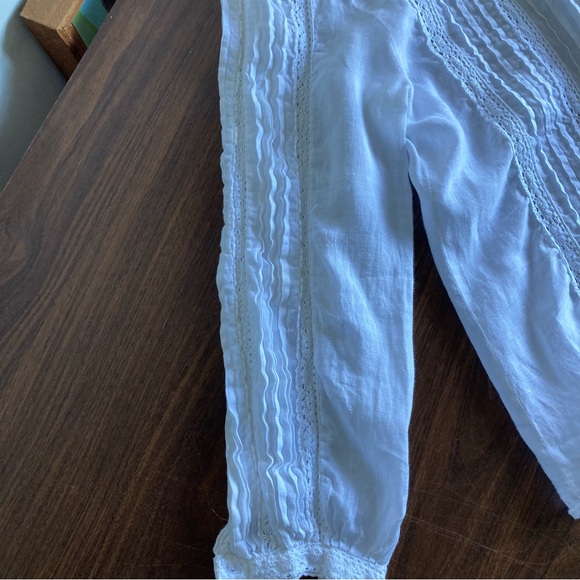 Irish Linen ☘️ Long Sleeve Victorian Style Blouse Size S-M Cream - Picture 7 of 14